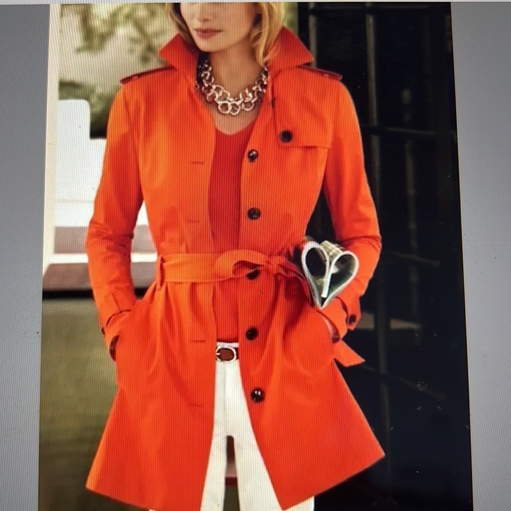 Orange Banana Republic trench coat NWOT XS